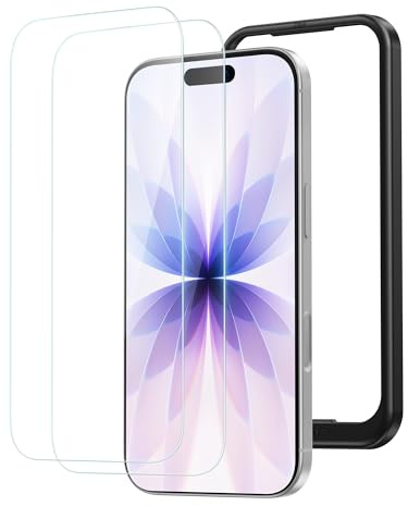 NIMASO for iPhone 17 Screen Protector 6.3-Inch, 2 Pack 9H Hardness HD Clear Tempered Glass Military Grade Shatterproof, Anti-Scratch, with Easy Installation Tool