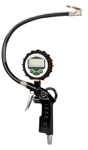 Bimson Power Digital Tyre Inflator with Pressure Gauge – High Accuracy LCD Display, Deflate Valve, Lock-On Chuck – 3–90 PSI for Car, Bike, Motorcycle, Air Compressor, 1/4 BSP Fitting