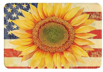 OIBNKCN Zerbino versatile con bandiera americana, resistente, facile da pulire, antiscivolo, per porta d'ingresso, ingresso e decorazione della casa