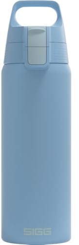SIGG - Edelstahl Trinkflasche - Shield ONE Water Blue - Für Kohlensäurehaltige Getränke Geeignet - Auslaufsicher - Federleicht - BPA-frei - Outdoor & Fitness - Blau - 1L