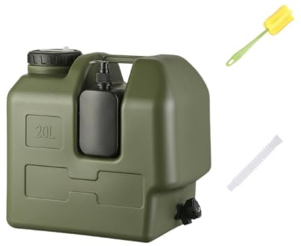 predolo Camping Wasserbehälter Wasserkanister mit Auslaufventil Wasserfass Wasserspeicherkanister mit Seifenspender PE Material Tragbar für Outdoor Camping