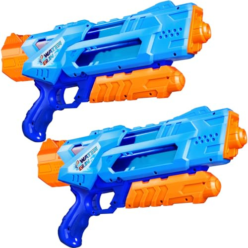 Quanquer 1200 ml Super-Wasserpistole für Erwachsene Kinder – 2er-Pack Super-Wasserpistolen mit 10 m Reichweite – Geschenkidee für sommerliche Wasserschlachten im Garten Pool