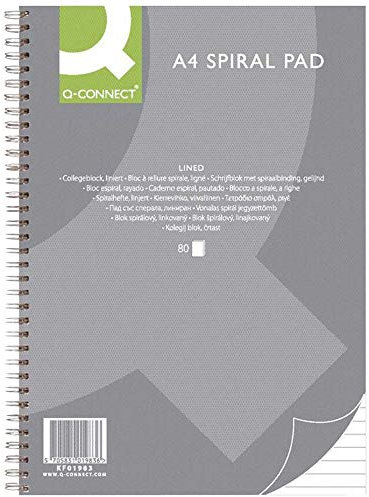 Q-Connect KF01983 Collegeblock - liniert, 80 Blatt, 70g