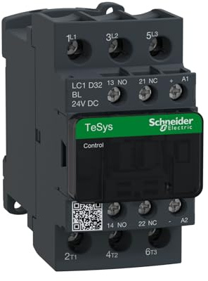Schneider Electric, TeSys D contactor - 3P(3 NO) - AC-3 - <= 440 V 32 A - 24 V DC coil, LC1D32BL