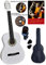 CLIFTON Konzertgitarre 4 4, White, Ahorn Griffbrett und Brücke, Fichtendecke, Lern DVD, Karaoke CD, Songbook, gepolsterte Tasche mit Rückengarniture, 2 Stück Plectren, digitales Stimmgerät, Starter Set