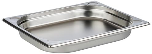 APS 81201 Contenedor GN 1/2, contenedor gastronorm de acero inoxidable/dimensiones 265 x 325 mm/altura 40 mm/volumen 2 litros