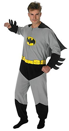 Rubie's Offizieller DC Comics Batman Onesie & Umhang, Erwachsenenkostüm für Herren