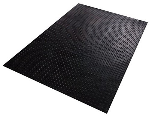 etm - Revêtement de Sol en Caoutchouc antidérapant - Tapis de Sol Usage Industriel - Protection amortissante Contre Les Chocs et l'usure pour Zones de Chargement - Tränenblech, Noir 100x200 cm, 3mm