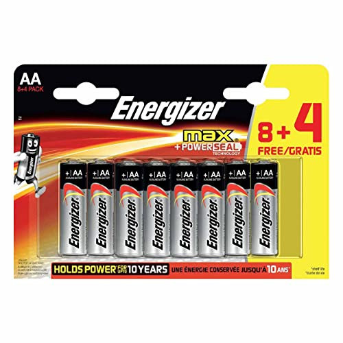 Energizer Max AA Alkaline Batteries - Pack of 12 (8+4 Free)