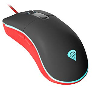 Genesis Krypton 500 Gaming Maus mit RGB Beleuchtung - 7200 DPI (PixArt PMW3325) mit 6 programmierbaren Tasten omron Schalter bis zu 10 millionen klick schwarz rot Maus für pro Gamer