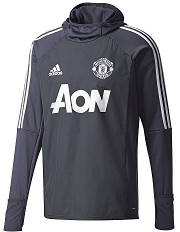 adidas MUFC Manchester United FC, Men's Sweatshirt, Men's, Mufc Manchester United Fc, Grigio (Grinoc/Bianco), S