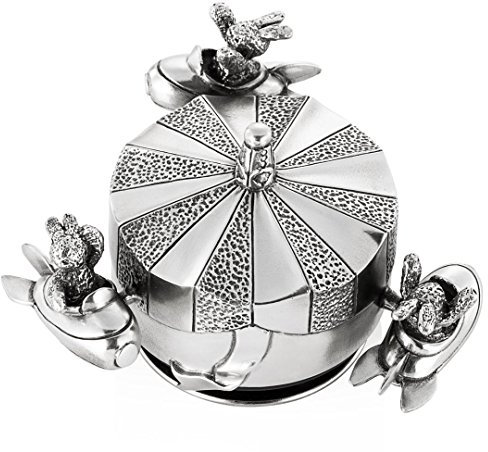 Royal Selangor Hand Finished Bunnies Day Out Collection Pewter Jet Rocket Musical Carousel