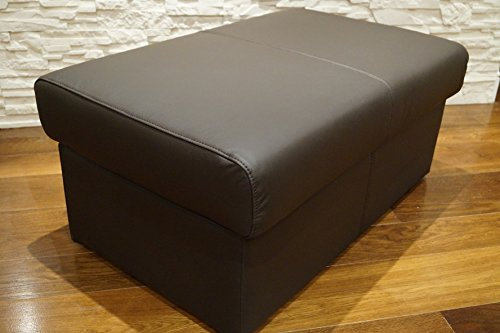 Quattro Meble Dunkelbraun Echtleder Hocker aufklappbar mit Stauraum Sitzhocker Rindsleder Sitzwürfel 90x55 Fußhocker Polsterhocker Echt Leder Puff