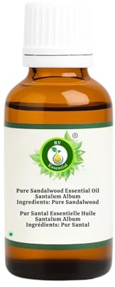 R V Essential Reines Ätherische Sandelholz Öl 10ml (0.338 Unzen) - Santalum Album (100% reiner und natürlicher Dampf destilliert) Pure Sandalwood Essential Oil