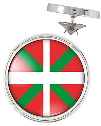 Pin's Argenté 20mm Drapeau Euskadi Basque Euskara Croix Symbole Pays Basque 64 Biarritz