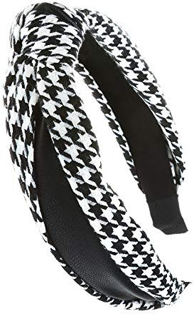 axy Leder Haarreif Damen Stirnband Haarschmuck Haarreifen Leather Hair band HR27a (Stil B - Modell 1)