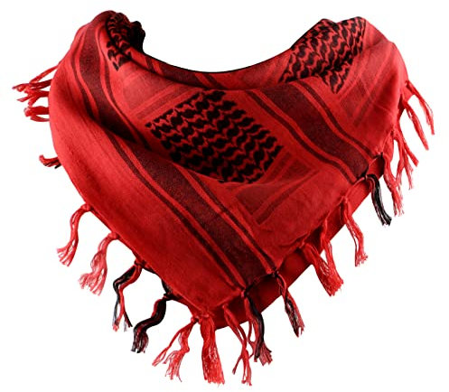 FOCUHUNTER Shemagh Military Tactical Desert Keffiyeh Schal - Baumwolle Head Neck Wrap 43x43 Zoll Bunte Arabische Schals mit Quaste für Männer & Frauen