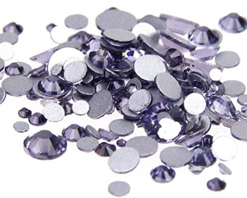 Violet 3D Nail Art Strass SS3 ss4 ss5 ss6 ss8 ss10 ss12 ss16 ss20 ss30 ss34 Kristall Nails Non Hot Fix Dekorationen, ss12 1440pcs