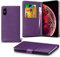 iPhone X/XS Flip Case - Folio PU Leather Wallet With Stand, Magnetic Closure, ID Card Holder Slot - Phone Cover (Purple)