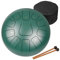 AMKOSKR Tambor de Lengua de Acero 10 Pulgadas 25cm 11 Notas C Chiave,Instrumento de Percusión Tambor de Mano para Niño con Mazos y Bolsa de Transporte(Verde)