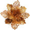 GL-Turelifes 12 Stück 16,3 cm Glitzer-Weihnachtsblumen, Bronze-Weihnachtsstern, künstliche Blumen, Weihnachtsbaum, Blumen, Kranz, Baumschmuck mit 12 grünen Blumenstielen