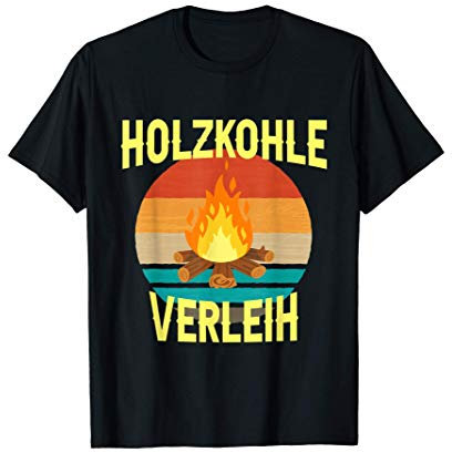 Herren Holzkohle Verleih Kaminholz Brennstoff Geschenk Grillen T-Shirt