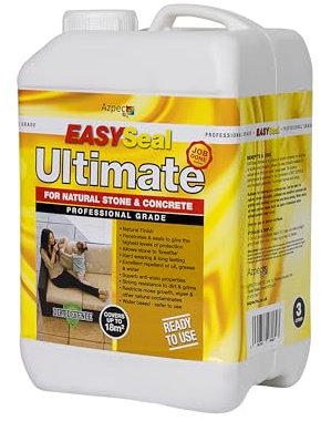 EASYSeal - Ultimate Natural Stone & Concrete Sealer. 3L Ready to Use Tough & Long Lasting Protector For Patio, Garden Statues And Flower Pots. Repels Stains And Resists Algae And Fungal Growth