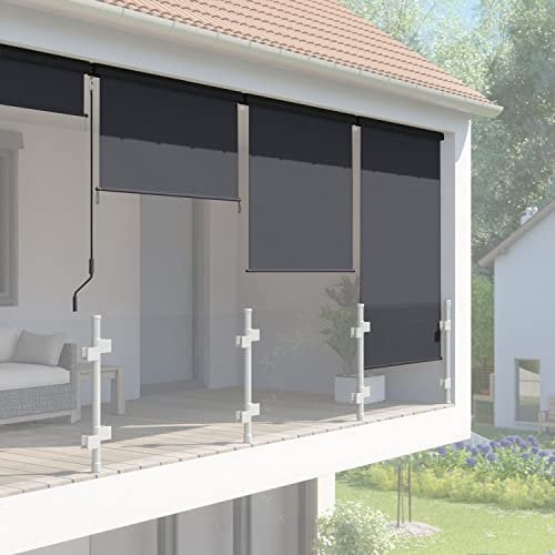 empasa Senkrechtmarkise Master Vertikalmarkise Balkonmarkise Sonnenschutz Balkonsichtschutz Sichtschutz Balkonrollo Rollo mit Handkurbel in verschiedenen Größen und Farben