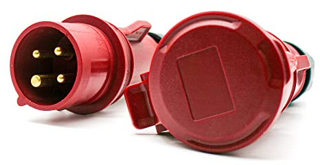 DOJA Industrial | Spina Maschio 380V e Spina Femmina 380V | 16A 3P+T (4 Pin) | Presa Industriale Maschio + Femmina | Prese Elettriche Industriali Trifase | Spine Elettriche Industriali Cee 4 Poli