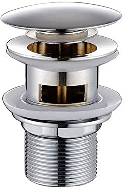 VVW&LIU Sifone per lavabo da Bagno Tappo di Scarico Pop-up con troppopieno,Kit di Scarico del lavandino Sifone Scarico di Scarico Cromato,con troppopieno