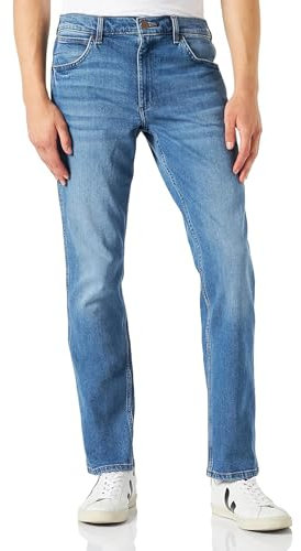 Wrangler Herren Jeans Greensboro - Regular Fit - Blau - New Favorite W29-W46, Größe:34W / 32L, Farbe:New Favorite W15QJX21Y