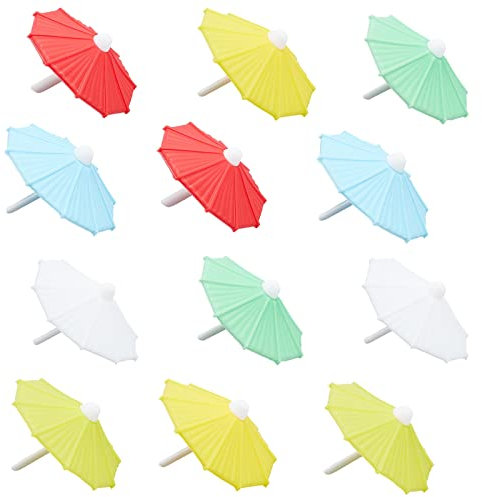 craspire 12 Stück Weinglas Marker Charms Silikon 6 Farben Regenschirm Getränke Marker Regenschirm Wein Charms Mit Clip Weinglas Marker Getränke Charms