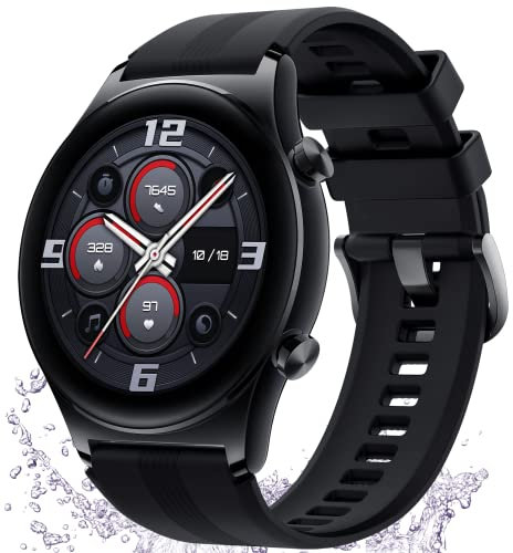 HONOR Watch GS 3 Smartwatch Uomo Donna, 46mm Orologio Smartwatch Saturimetro Fitness, Batteria 14 Giorni, con Contapassi, Cardiofrequenzimetro, 5 ATM, GPS, 326PPI AMOLED da 1,43 per Android (Nero)