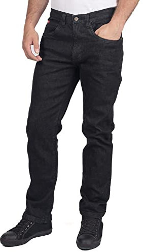 Lee Cooper LCPNT219 Workwear 5 Pocket Navy Wash Stretch Denim Jeans, Black, 32W/S