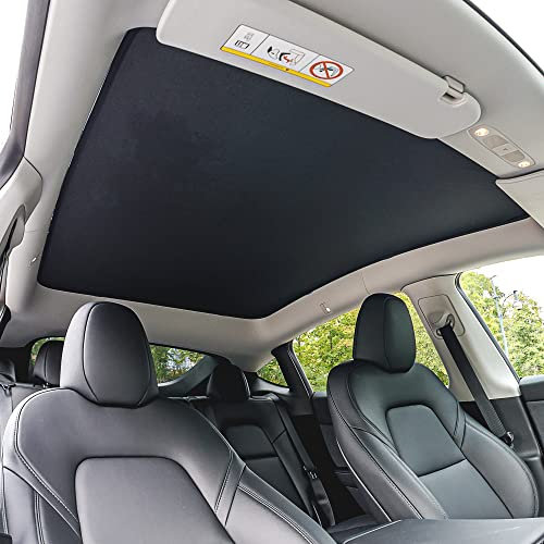 Tesvolution® Parasol Tesla Model Y 2022 + 2023 + 2024 + 2025 – Parasol de calor y protección UV para techo de cristal parasol para parte delantera y trasera
