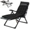 T-ZBDZ Sonnenliege Liegestuhl Garten Klappbar - Gartenliege Relaxliege mit Polster, Gartenstuhl Ergonomisch 7-Fach Verstellbare Rückenlehne - Outdoor Liege bis 150 kg für Garten Terrasse, Schwarz