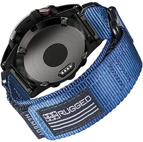 Armband für Garmin,Uhrenarmband Kompatibel mit Garmin superrobustes Nylon-Sportarmband für fēnix/Forerunner/Vivoactive/Approach/MARQ/quatix/D2 Series robustes Ersatzband für Männer