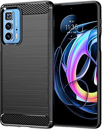 Topme Custodia in Silicone per Motorola Moto Edge 20 Pro (6.7 Inches), [custodia per Telefono in Stile Spazzolato] - Nero