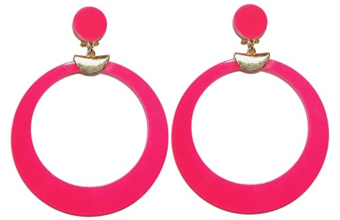 CARMEN MODA Orecchino cerchio di fiamminga, Fucsia, Taglia unica