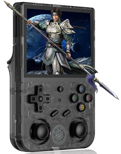 RG353V Handheld Game Console Support Dual OS Android 11+ LINUX, 5G WiFi 4.2 Bluetooth RK3566 64BIT 64G TF Card 4450 Classic Games 3.5 Inch IPS Screen 3500mAh Battery