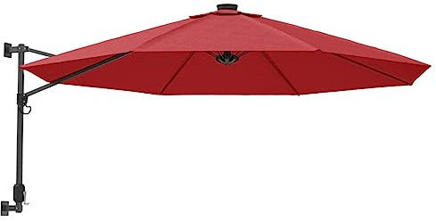 vidaXL Sombrilla de Pared Rojo Brillante 290 cm