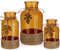 Briful Lot de 3 vases à fleurs en verre de différentes tailles enveloppés d'une corde de jute - Vase en verre orange avec feuille d'érable réaliste en cristal pour décoration de table