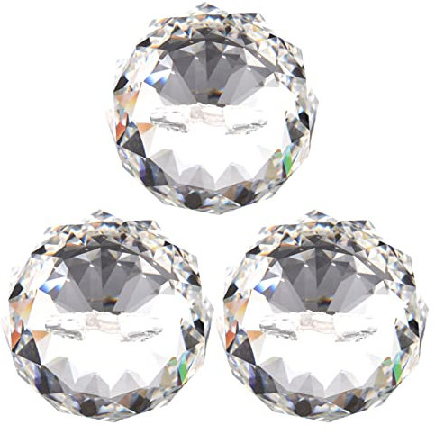 Deger 3 x 40 mm Feng Shui facetado decoración bola de cristal colgante ()