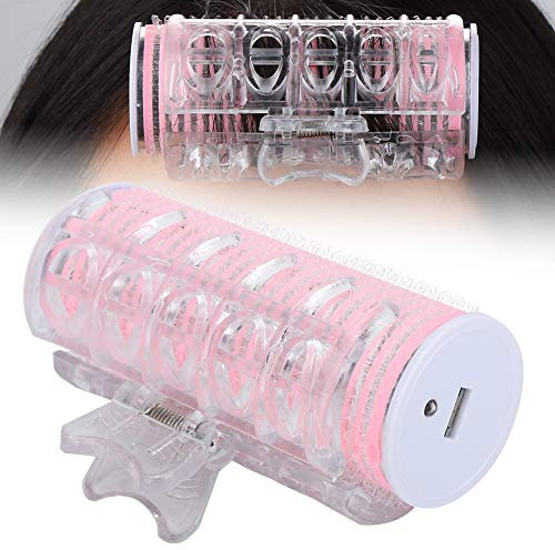 Electric Hair Rollers, USB Heated Roller, Bangs Hair Clip Roller, Self Grip Hair Curlers Rollers, DIY Hairdressing Tool Hair Styling Bang Curling Tool (Pink)