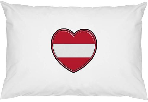 2 x 'Österreich-Flaggen-Herz' Kissenbezüge aus Baumwolle (PW00029881)