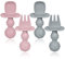 Aolso Ensemble de Fourchette Cuillère Bébé, Cuillère Bébé d'apprentissage Vaisselle Sans BPA Prise Facile ustensiles d'apprentissage auto-alimentés pour Tout Petit Enfants