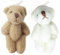 RYMAUP® 2 Stück, 4 cm Miniatur-bär, Plüschbär, Puppenhaus-Zubehör, Mini-Gliederbär, DIY-Dekoration, Bekleidungsmaterial-Zubehör, Braun und Weiß