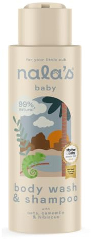 Nala's Baby Original Body Wash & Shampoo | Award-winning | 99% Natural | Dermatologically-tested and Paediatrician-approved | Tear-Free | Nourishing Oat and Shea Butter | Vegan | 400ml | Nalas Baby