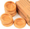 ZTHapwa Mini Belly Bowls Set, Bamboo Sauce Dish Dipping Bowls for Appetizers/Dips/Sauce/Nuts, Natural Bamboo Wooden Facial Mask Mixing Bowl for Ladies Women Cosmetic Tool, Round
