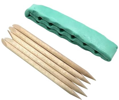 Fonowx Argilla per pulire l'orologio con 5 bastoncini di legno Colla per portatile professionale per la rimozione della polvere per accessori per